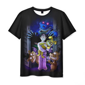 Мужская футболка 3D с принтом Five Nights At Freddys в городе Новоалтайск, 100% полиэфир | прямой крой, круглый вырез горловины, длина до линии бедер | 5 ночей с фредди | 5 ночей с фреди | 5 ночей у фредди | 5 ночей у фреди | five nights at freddys | fnaf | фнаф | фредди | фреди