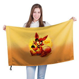 Флаг 3D с принтом Foxy в городе Новоалтайск, 100% полиэстер | плотность ткани — 95 г/м2, размер — 67 х 109 см. Принт наносится с одной стороны | 5 ночей с фредди | 5 ночей с фреди | 5 ночей у фредди | 5 ночей у фреди | five nights at freddys | fnaf | foxy | лиса | фнаф | фредди | фреди