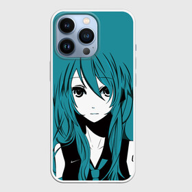 Чехол для iPhone 13 Pro с принтом Miku на бирюзовом фоне в городе Новоалтайск,  |  | hatsune miku | miku | vocaloid hatsune miku | вокалоид мику