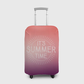 Чехол для чемодана 3D с принтом IT`S SUMMER TIME в городе Новоалтайск, 86% полиэфир, 14% спандекс | двустороннее нанесение принта, прорези для ручек и колес | it s summer time | время | жара | красный | лето | розовый | солнце | тепло | фиолет | цвета | это время лето
