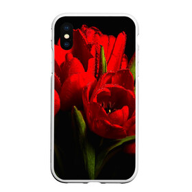 Чехол для iPhone XS Max матовый с принтом Тюльпаны в городе Новоалтайск, Силикон | Область печати: задняя сторона чехла, без боковых панелей | букет | красота | поле | природа | тюльпаны | цветы