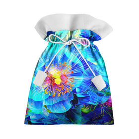 Подарочный 3D мешок с принтом Голубой цветок в городе Новоалтайск, 100% полиэстер | Размер: 29*39 см | Тематика изображения на принте: летний | яркий