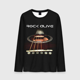 Мужской лонгслив 3D с принтом ROCK ALIVE в городе Новоалтайск, 100% полиэстер | длинные рукава, круглый вырез горловины, полуприлегающий силуэт | rock | рок | рок жив | рок музыка | русский рок