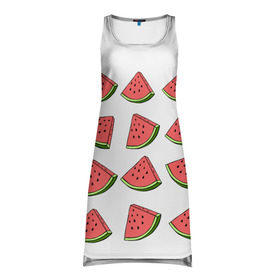 Платье-майка 3D с принтом Tumblr fruit LAD в городе Новоалтайск, 100% полиэстер | полуприлегающий силуэт, широкие бретели, круглый вырез горловины, удлиненный подол сзади. | Тематика изображения на принте: арбузы | тумблер