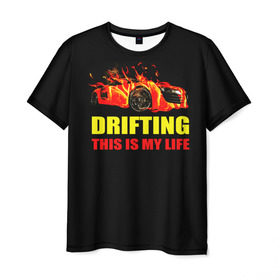Мужская футболка 3D с принтом Drifting в городе Новоалтайск, 100% полиэфир | прямой крой, круглый вырез горловины, длина до линии бедер | drifting | авто | автомобиль. гонки | дрифтинг