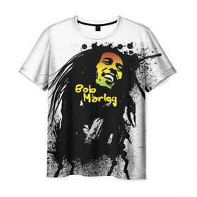 Мужская футболка 3D с принтом Bob Marley в городе Новоалтайск, 100% полиэфир | прямой крой, круглый вырез горловины, длина до линии бедер | bob marley | боб марли | музыка | регги | ямайка