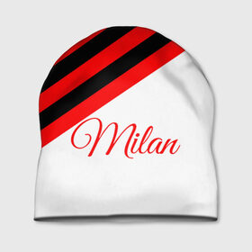 Шапка 3D с принтом AC Milan в городе Новоалтайск, 100% полиэстер | универсальный размер, печать по всей поверхности изделия | Тематика изображения на принте: 