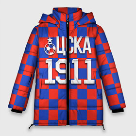 Женская зимняя куртка 3D с принтом ЦСКА 1911 в городе Новоалтайск, верх — 100% полиэстер; подкладка — 100% полиэстер; утеплитель — 100% полиэстер | длина ниже бедра, силуэт Оверсайз. Есть воротник-стойка, отстегивающийся капюшон и ветрозащитная планка. 

Боковые карманы с листочкой на кнопках и внутренний карман на молнии | пфк цска | рфпл | спорт | фк | фк цска | футбол | футбольный клуб | цска