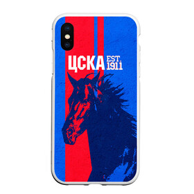 Чехол для iPhone XS Max матовый с принтом ЦСКА ФК в городе Новоалтайск, Силикон | Область печати: задняя сторона чехла, без боковых панелей | Тематика изображения на принте: пфк цска | рфпл | спорт | фк | фк цска | футбол | футбольный клуб | цска