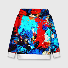 Детская толстовка 3D с принтом Абстракция красок в городе Новоалтайск, 100% полиэстер | двухслойный капюшон со шнурком для регулировки, мягкие манжеты на рукавах и по низу толстовки, спереди карман-кенгуру с мягким внутренним слоем | брызги | кляксы | цветной | яркий