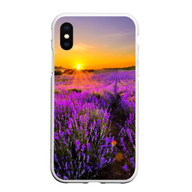 Чехол для iPhone XS Max матовый с принтом Лавандовое поле в городе Новоалтайск, Силикон | Область печати: задняя сторона чехла, без боковых панелей | Тематика изображения на принте: закат | лиловый | пейзаж | яркий