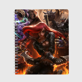 Тетрадь с принтом League of legends в городе Новоалтайск, 100% бумага | 48 листов, плотность листов — 60 г/м2, плотность картонной обложки — 250 г/м2. Листы скреплены сбоку удобной пружинной спиралью. Уголки страниц и обложки скругленные. Цвет линий — светло-серый
 | league of legends | лига легенд