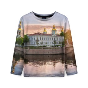 Детский лонгслив 3D с принтом Питер в городе Новоалтайск, 100% полиэстер | длинные рукава, круглый вырез горловины, полуприлегающий силуэт
 | russia | saint petersburg | интеллигенция | культурная столица | мосты | нева | петергоф | питер | россия | санкт петербург | хипстер