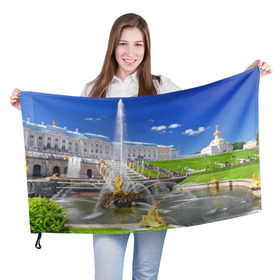 Флаг 3D с принтом Петергоф в городе Новоалтайск, 100% полиэстер | плотность ткани — 95 г/м2, размер — 67 х 109 см. Принт наносится с одной стороны | russia | saint petersburg | интеллигенция | культурная столица | мосты | нева | петергоф | питер | россия | санкт петербург | фантаны | финский залив | хипстер