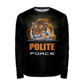 Мужской лонгслив 3D с принтом Вежливая сила в городе Новоалтайск, 100% полиэстер | длинные рукава, круглый вырез горловины, полуприлегающий силуэт | Тематика изображения на принте: 