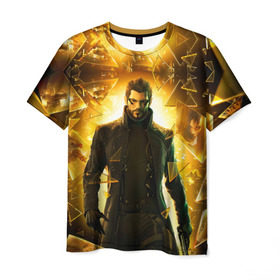 Мужская футболка 3D с принтом Deus Ex в городе Новоалтайск, 100% полиэфир | прямой крой, круглый вырез горловины, длина до линии бедер | deus ex | human revolution | mankind divided | адам дженсен | деус экс
