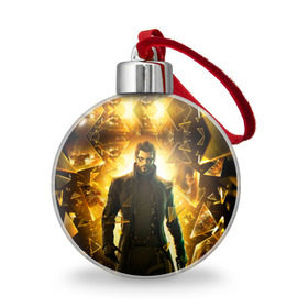 Ёлочный шар с принтом Deus Ex в городе Новоалтайск, Пластик | Диаметр: 77 мм | Тематика изображения на принте: deus ex | human revolution | mankind divided | адам дженсен | деус экс