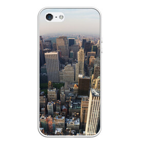 Чехол для iPhone 5/5S матовый с принтом New York в городе Новоалтайск, Силикон | Область печати: задняя сторона чехла, без боковых панелей | Тематика изображения на принте: america | new york | usa | америка | высотки | мегаполис | нью йорк | столица мира | сша | штаты