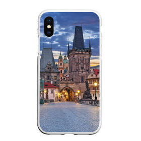 Чехол для iPhone XS Max матовый с принтом Прага в городе Новоалтайск, Силикон | Область печати: задняя сторона чехла, без боковых панелей | czech republic | europe | prague | европа | ес | каникулы | мосты | отпуск | прага | туризм | хоккей | чехия