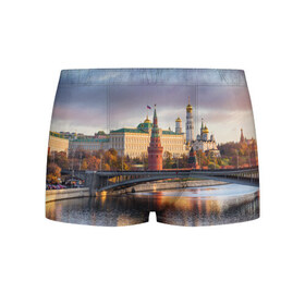 Мужские трусы 3D с принтом Россия в городе Новоалтайск, 50% хлопок, 50% полиэстер | классическая посадка, на поясе мягкая тканевая резинка | moscow | кремль | москва | столица