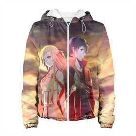Женская куртка 3D с принтом Sword Art Online в городе Новоалтайск, ткань верха — 100% полиэстер, подклад — флис | прямой крой, подол и капюшон оформлены резинкой с фиксаторами, два кармана без застежек по бокам, один большой потайной карман на груди. Карман на груди застегивается на липучку | anime | asuna | kirito | sword art online | аниме | асада | асуна | кирито | мастера меча онлайн | синон