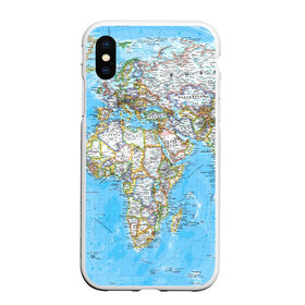 Чехол для iPhone XS Max матовый с принтом Карта 2 в городе Новоалтайск, Силикон | Область печати: задняя сторона чехла, без боковых панелей | map | world | карта | мир