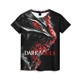 Женская футболка 3D с принтом Dark Souls 7 в городе Новоалтайск, 100% полиэфир ( синтетическое хлопкоподобное полотно) | прямой крой, круглый вырез горловины, длина до линии бедер | dark souls | praise the sun | you died | дарк соулс