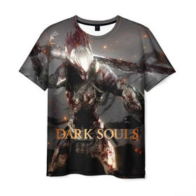 Мужская футболка 3D с принтом Dark Souls 8 в городе Новоалтайск, 100% полиэфир | прямой крой, круглый вырез горловины, длина до линии бедер | dark souls | praise the sun | you died | дарк соулс