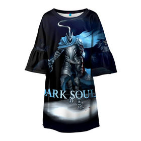 Детское платье 3D с принтом Dark Souls 17 в городе Новоалтайск, 100% полиэстер | прямой силуэт, чуть расширенный к низу. Круглая горловина, на рукавах — воланы | dark souls | praise the sun | you died | дарк соулс