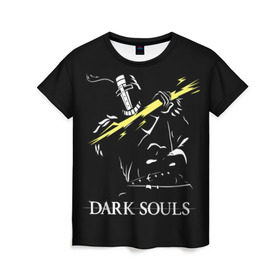 Женская футболка 3D с принтом Dark Souls 25 в городе Новоалтайск, 100% полиэфир ( синтетическое хлопкоподобное полотно) | прямой крой, круглый вырез горловины, длина до линии бедер | dark souls | praise the sun | you died | дарк соулс