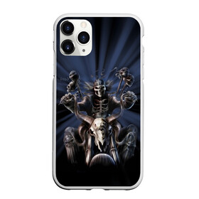 Чехол для iPhone 11 Pro Max матовый с принтом Скелет на мотоцикле в городе Новоалтайск, Силикон |  | ride or die | байкер