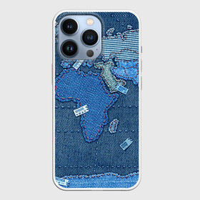 Чехол для iPhone 13 Pro с принтом Джинсовый 4 в городе Новоалтайск,  |  | Тематика изображения на принте: джинсовый | джинсы | карта | мир