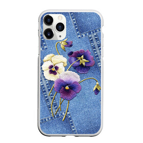 Чехол для iPhone 11 Pro матовый с принтом Джинсовый 6 в городе Новоалтайск, Силикон |  | Тематика изображения на принте: джинсовый | джинсы | цветы