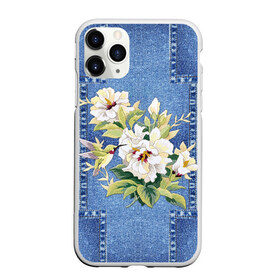 Чехол для iPhone 11 Pro матовый с принтом Джинсовый 9 в городе Новоалтайск, Силикон |  | Тематика изображения на принте: джинсовый | джинсы | цветы