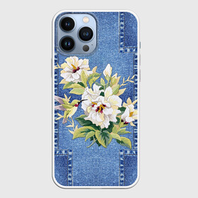 Чехол для iPhone 13 Pro Max с принтом Джинсовый 9 в городе Новоалтайск,  |  | Тематика изображения на принте: джинсовый | джинсы | цветы