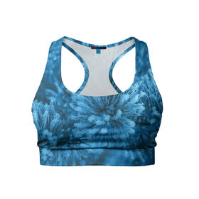 Женский спортивный топ 3D с принтом Оледенение в городе Новоалтайск, 82% полиэстер, 18% спандекс Ткань безопасна для здоровья, позволяет коже дышать, не мнется и не растягивается |  | зима | иней | снег | снежный