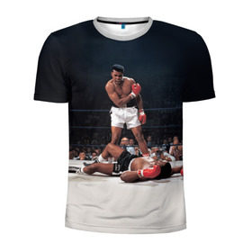 Мужская футболка 3D спортивная с принтом Muhammad Ali в городе Новоалтайск, 100% полиэстер с улучшенными характеристиками | приталенный силуэт, круглая горловина, широкие плечи, сужается к линии бедра | impossible is nothing | muhammad ali | бокс | боксёр | мохаммед али | спорт