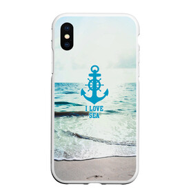 Чехол для iPhone XS Max матовый с принтом I love sea в городе Новоалтайск, Силикон | Область печати: задняя сторона чехла, без боковых панелей | sea | вода | волны | лето | море | океан | солнце | якорь