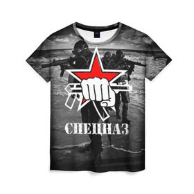 Женская футболка 3D с принтом Спецназ 17 в городе Новоалтайск, 100% полиэфир ( синтетическое хлопкоподобное полотно) | прямой крой, круглый вырез горловины, длина до линии бедер | Тематика изображения на принте: россия | спецназ