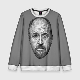 Детский свитшот 3D с принтом Louis CK в городе Новоалтайск, 100% полиэстер | свободная посадка, прямой крой, мягкая тканевая резинка на рукавах и понизу свитшота | louis ck | stand up | луи си кей | стенд ап | стоя