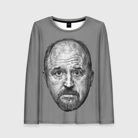 Женский лонгслив 3D с принтом Louis CK в городе Новоалтайск, 100% полиэстер | длинные рукава, круглый вырез горловины, полуприлегающий силуэт | louis ck | stand up | луи си кей | стенд ап | стоя
