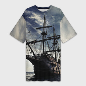 Платье-футболка 3D Корабль: в городе Новоалтайск,  |  | море | океан | пираты | пираты_карибского_моря