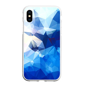 Чехол для iPhone XS Max матовый с принтом Абстракция в городе Новоалтайск, Силикон | Область печати: задняя сторона чехла, без боковых панелей | полигоны | синий | треугольники