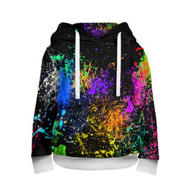 Детская толстовка 3D с принтом Брызги красок в городе Новоалтайск, 100% полиэстер | двухслойный капюшон со шнурком для регулировки, мягкие манжеты на рукавах и по низу толстовки, спереди карман-кенгуру с мягким внутренним слоем | кляксы | цветной | яркий