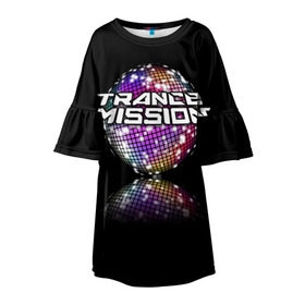 Детское платье 3D с принтом Trancemission в городе Новоалтайск, 100% полиэстер | прямой силуэт, чуть расширенный к низу. Круглая горловина, на рукавах — воланы | Тематика изображения на принте: trancemission |   |  trance mission | транс миссия | трансмиссия