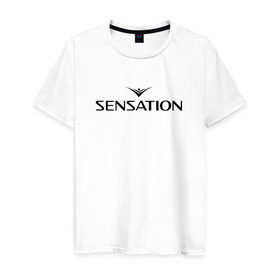 Мужская футболка хлопок с принтом Sensation в городе Новоалтайск, 100% хлопок | прямой крой, круглый вырез горловины, длина до линии бедер, слегка спущенное плечо. | Тематика изображения на принте: sensation