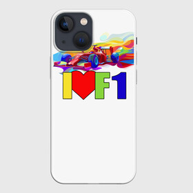 Чехол для iPhone 13 mini с принтом Я люблю F1 в городе Новоалтайск,  |  | Тематика изображения на принте: f1 | авто | автомобиль | автоспорт | гонки | формула 1