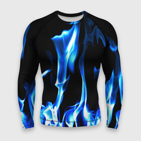 Мужской рашгард 3D с принтом Огонь в городе Новоалтайск,  |  | пламя | синее | яркий