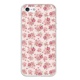 Чехол для iPhone 5/5S матовый с принтом Fashion sweet flower в городе Новоалтайск, Силикон | Область печати: задняя сторона чехла, без боковых панелей | паттерны | розовый | розы | узор