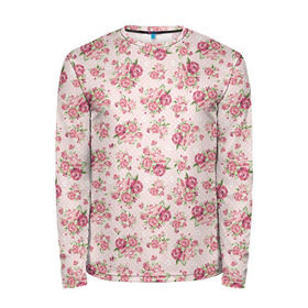 Мужской лонгслив 3D с принтом Fashion sweet flower в городе Новоалтайск, 100% полиэстер | длинные рукава, круглый вырез горловины, полуприлегающий силуэт | паттерны | розовый | розы | узор